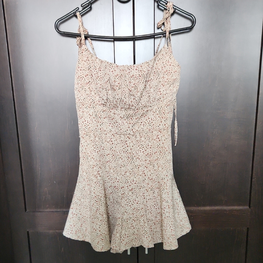 MARBLE Beige Floral Skort Dress